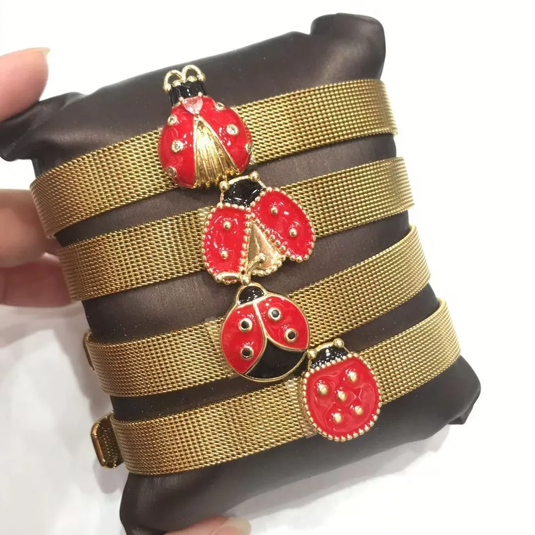 Escarabajos Casual Estilo Moderno Artístico Cobre Chapados En Oro De 18K Pulsera Hecho A Mano Pulido Esmalte Hebilla display picture 1