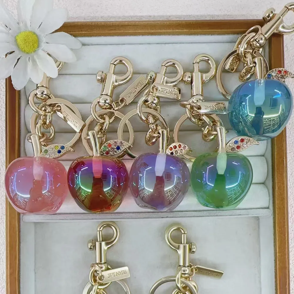 Cute Simple Style Crystal Copper Apple Polishing Plating Unisex Keychain display picture 4