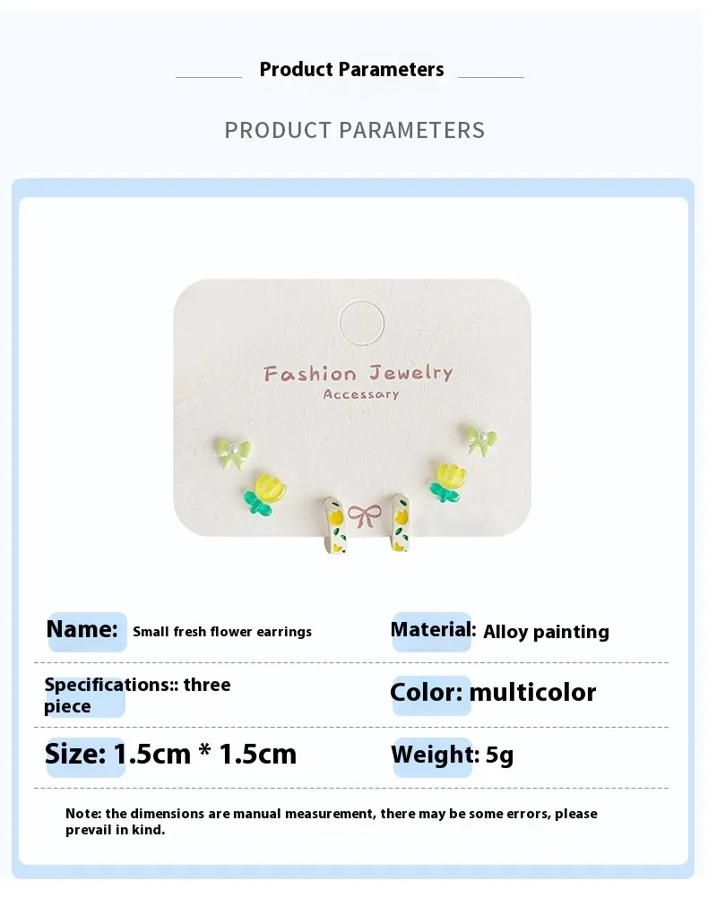 1 Jeu Fleur Mignon Sucré Alliage Émail Boucles D'Oreilles display picture 1