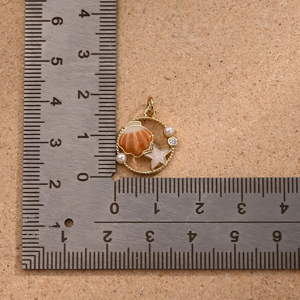 1 Pc/Package Copper 18K Gold Plated Polished Shell Pendant display picture 4