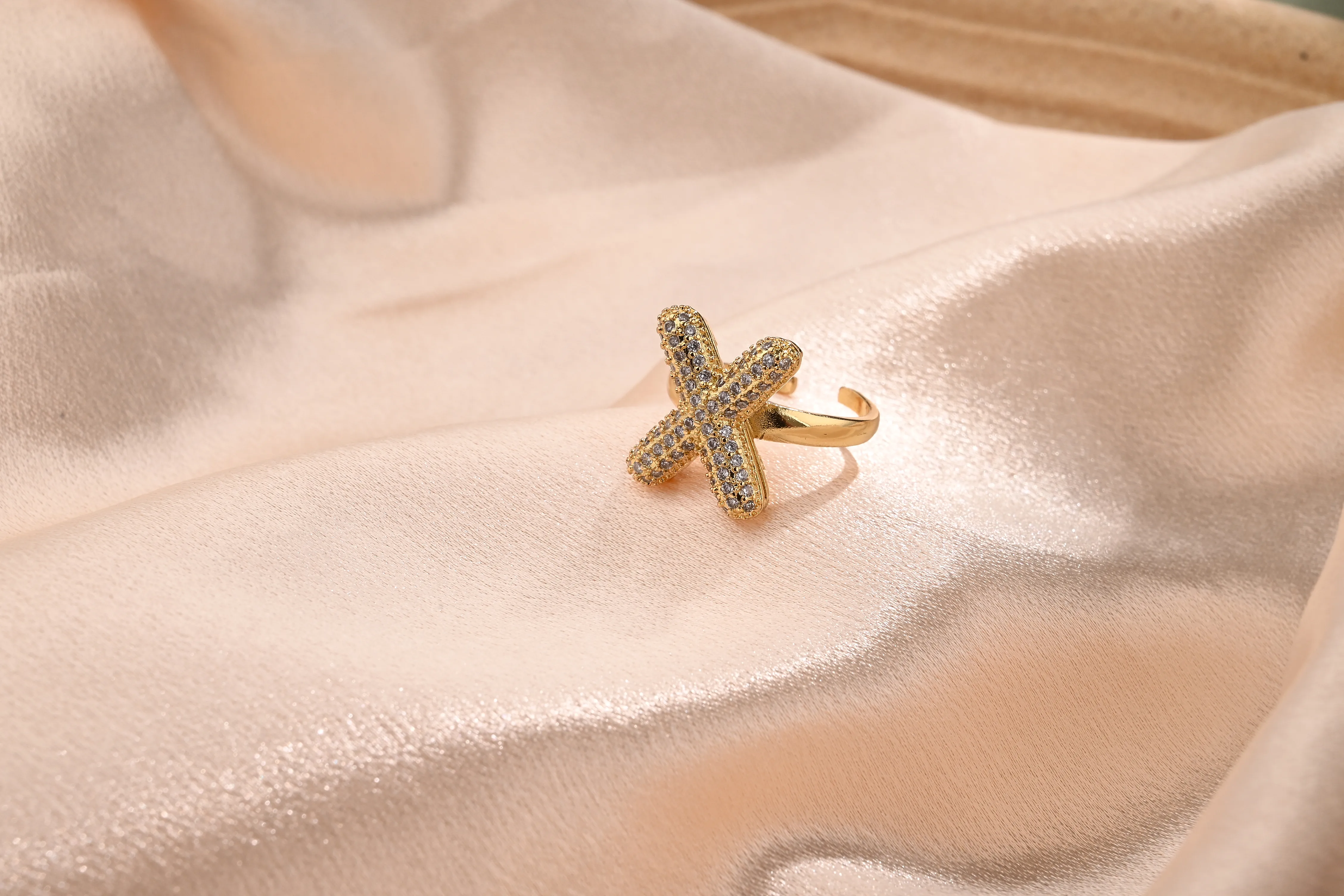 Letter Casual Vacation Zircon Copper 18K Gold Plated Rings Polishing Inlay display picture 26