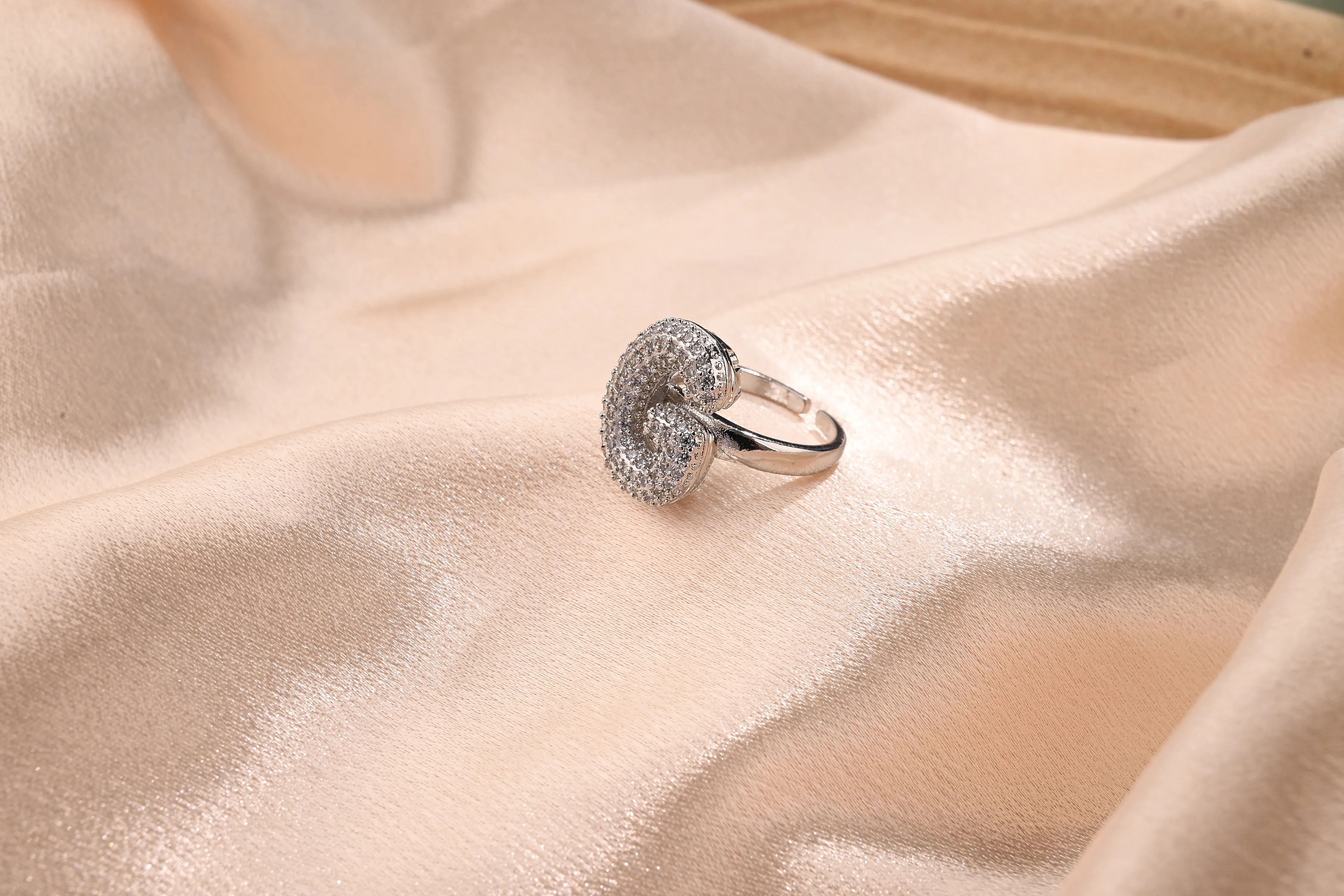Letter Casual Vacation Zircon Copper 18K Gold Plated Open Rings Polishing Inlay display picture 8