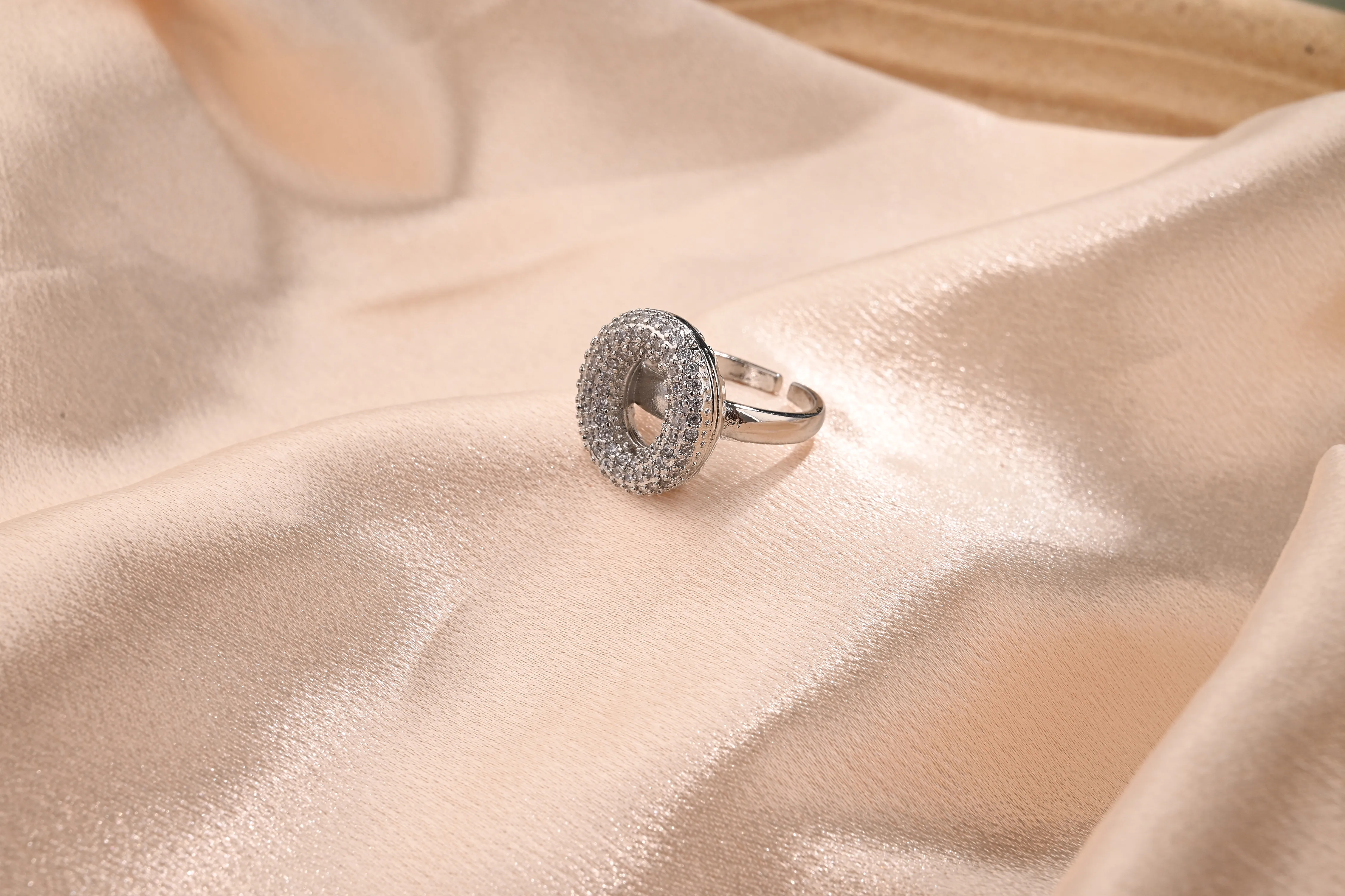 Letter Casual Vacation Zircon Copper 18K Gold Plated Open Rings Polishing Inlay display picture 16