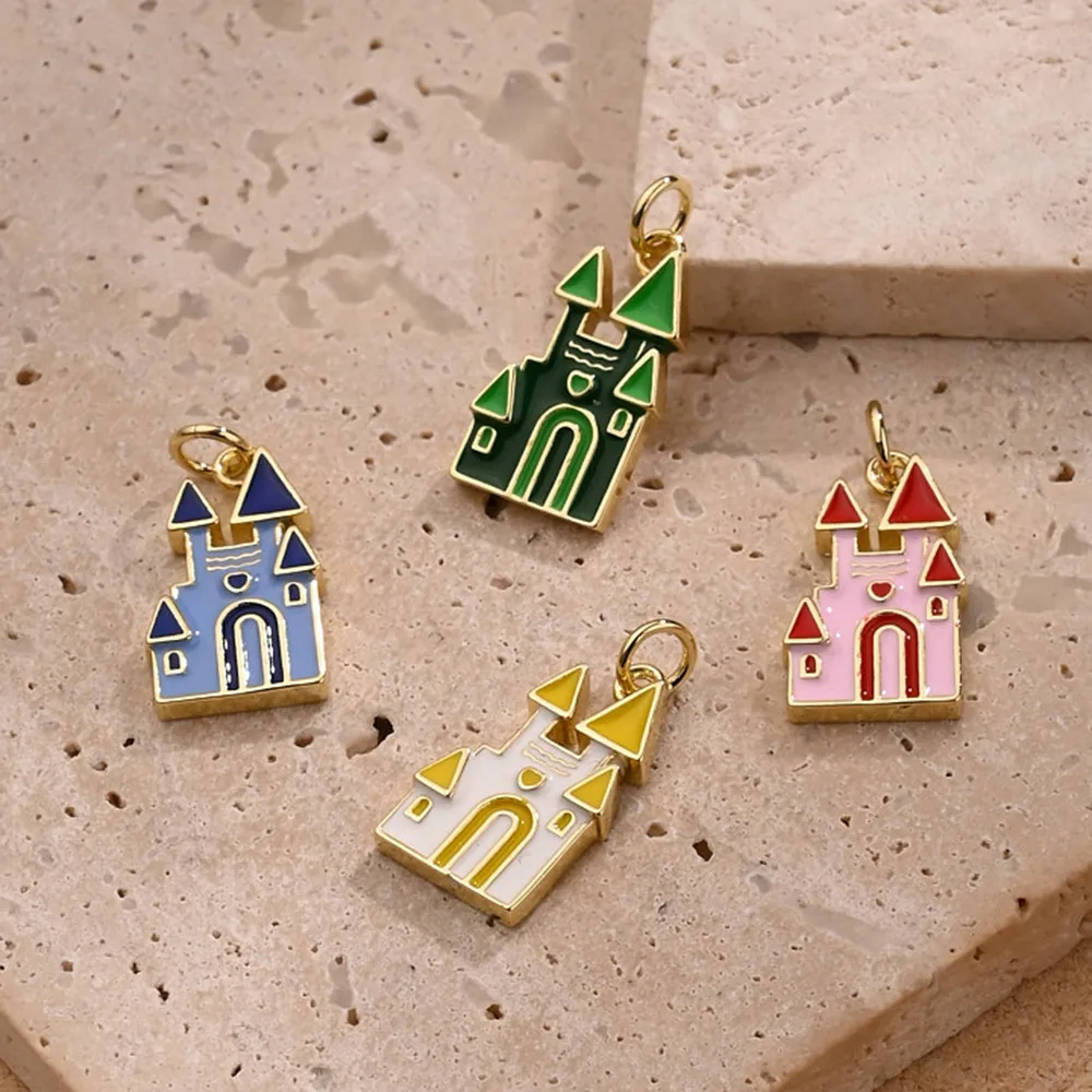 1 Pc/Package Copper 18K Gold Plated Polished House Pendant display picture 1