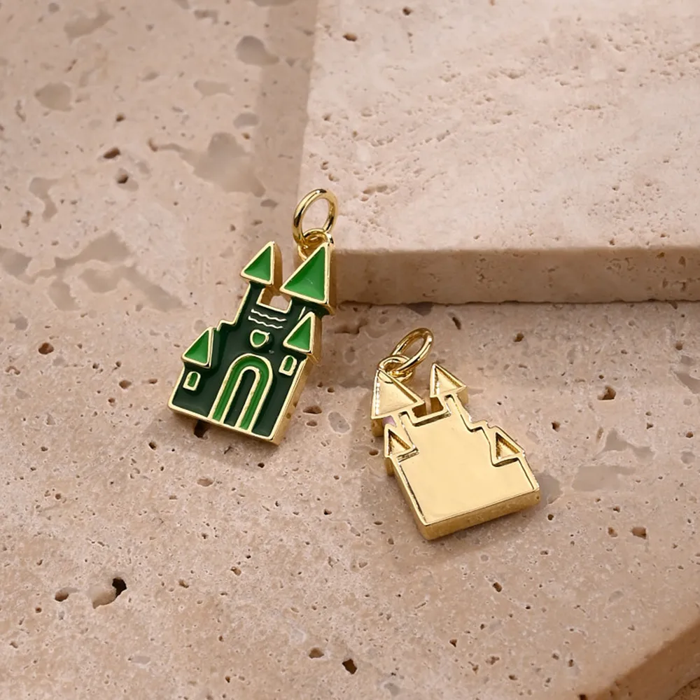 1 Pc/Package Copper 18K Gold Plated Polished House Pendant display picture 3