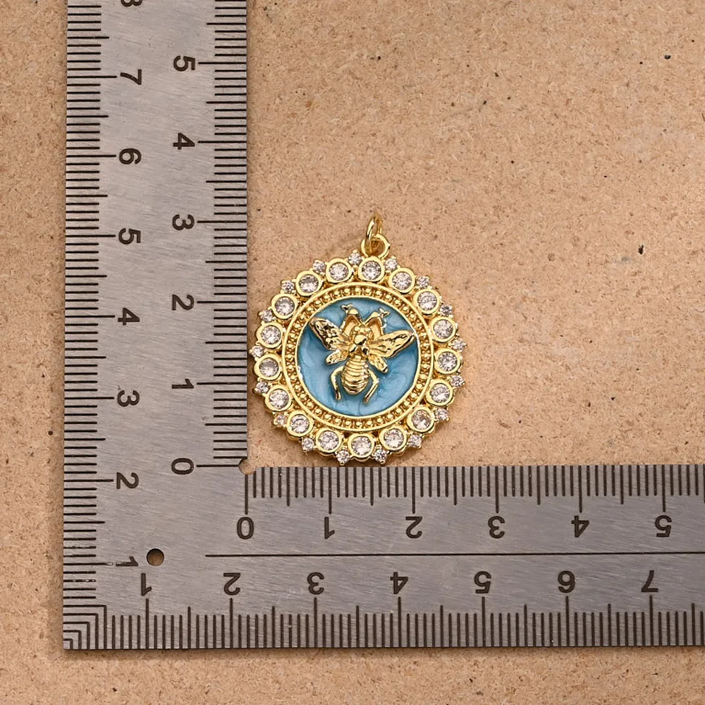 1 Pc/Package Zircon Copper 18K Gold Plated Polished Bee Pendant display picture 4