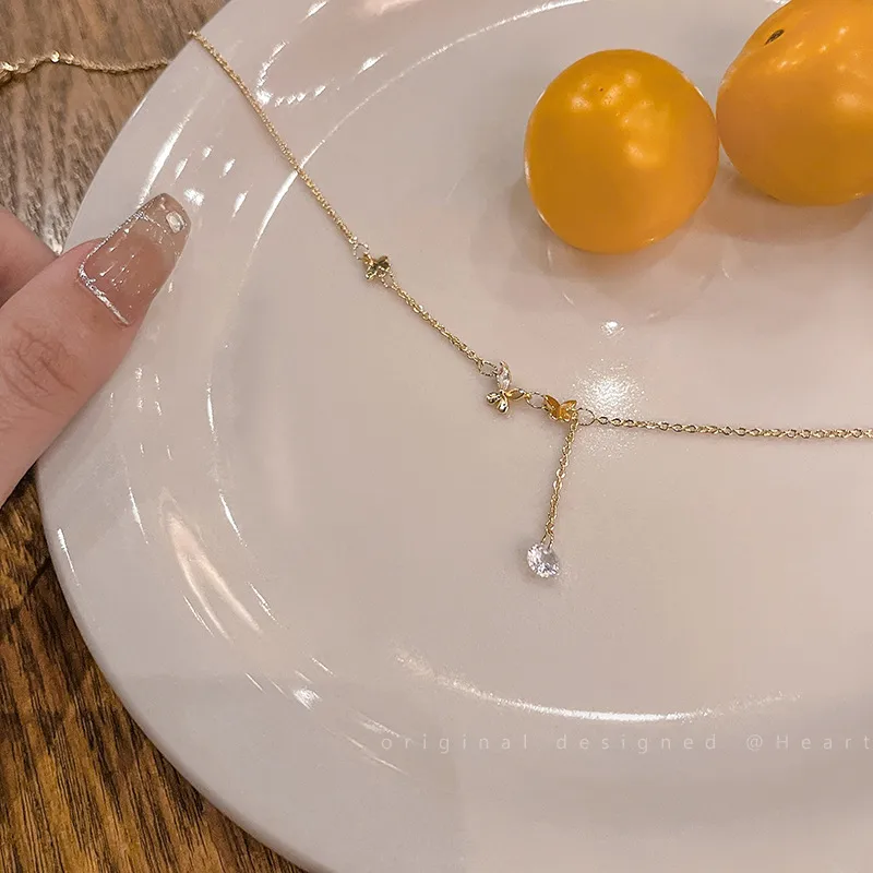 Necklace For Women New And New Style 2025 New Fashion Clavicle Chain Sweet Cool Style Lovely Sweater Chain Metal Texture High Sense For Women display picture 14