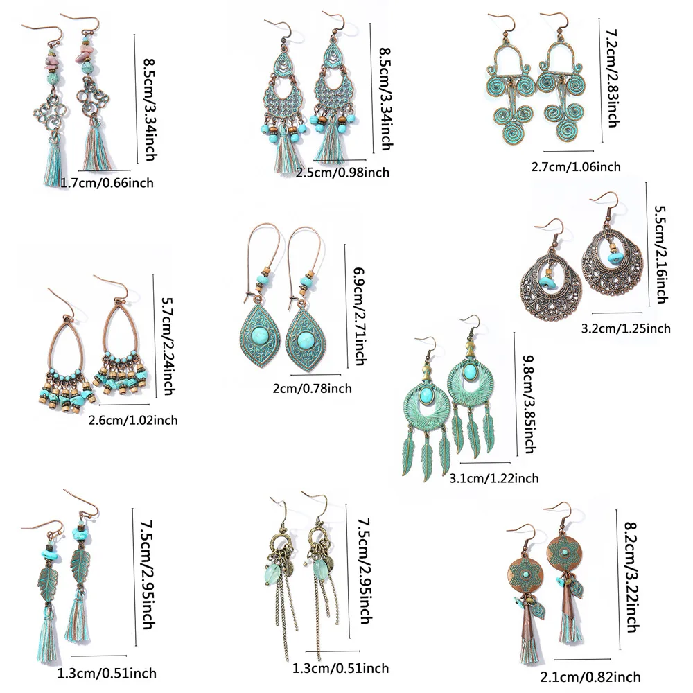Bohemian Tribe Ethnic Style Vintage Earrings Holiday Trip Shoot Jewelry Earrings Wholesale Design Sense display picture 2