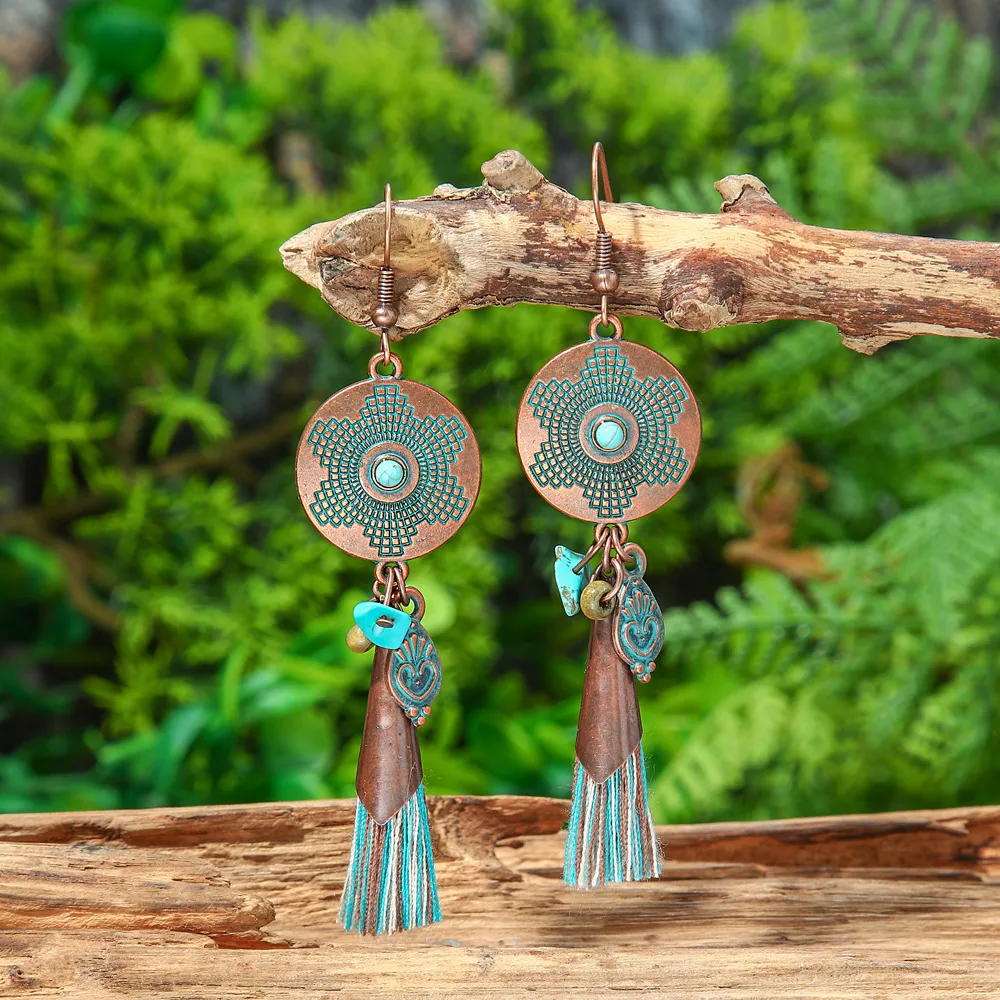 Bohemian Tribe Ethnic Style Vintage Earrings Holiday Trip Shoot Jewelry Earrings Wholesale Design Sense display picture 7
