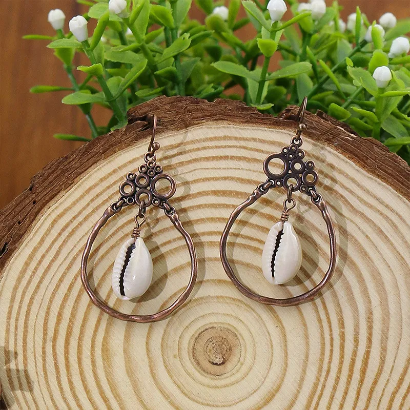 New Bohemian Wooden Bead Handmade Tassel Earrings Elegant Graceful Geometric Circle Ear Rings display picture 14