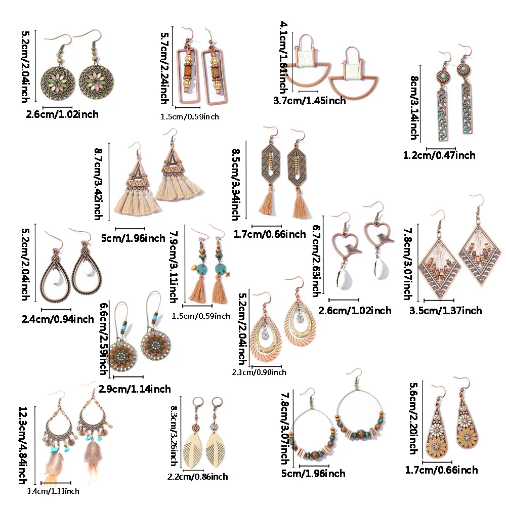 Design Original Rétro Style Ethnique Géométrique Boucles D'oreilles Yunnan Voyage Vacances Style Personnalité Créative Boucles D'oreilles  En Gros display picture 2