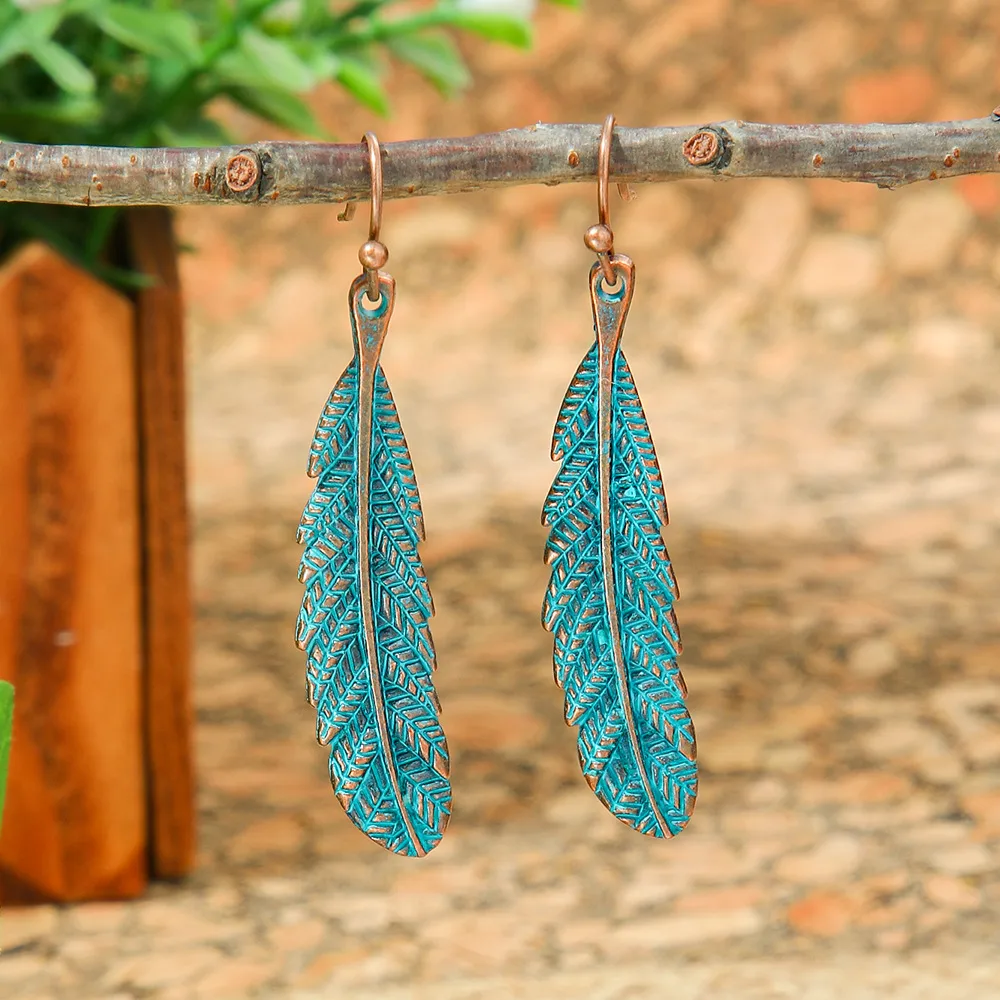 New Hot Sale Simple Personality Ethnic Minority Vacation Style Earrings Vintage Geometric Hollow Delicate Ear Rings Wholesale display picture 5