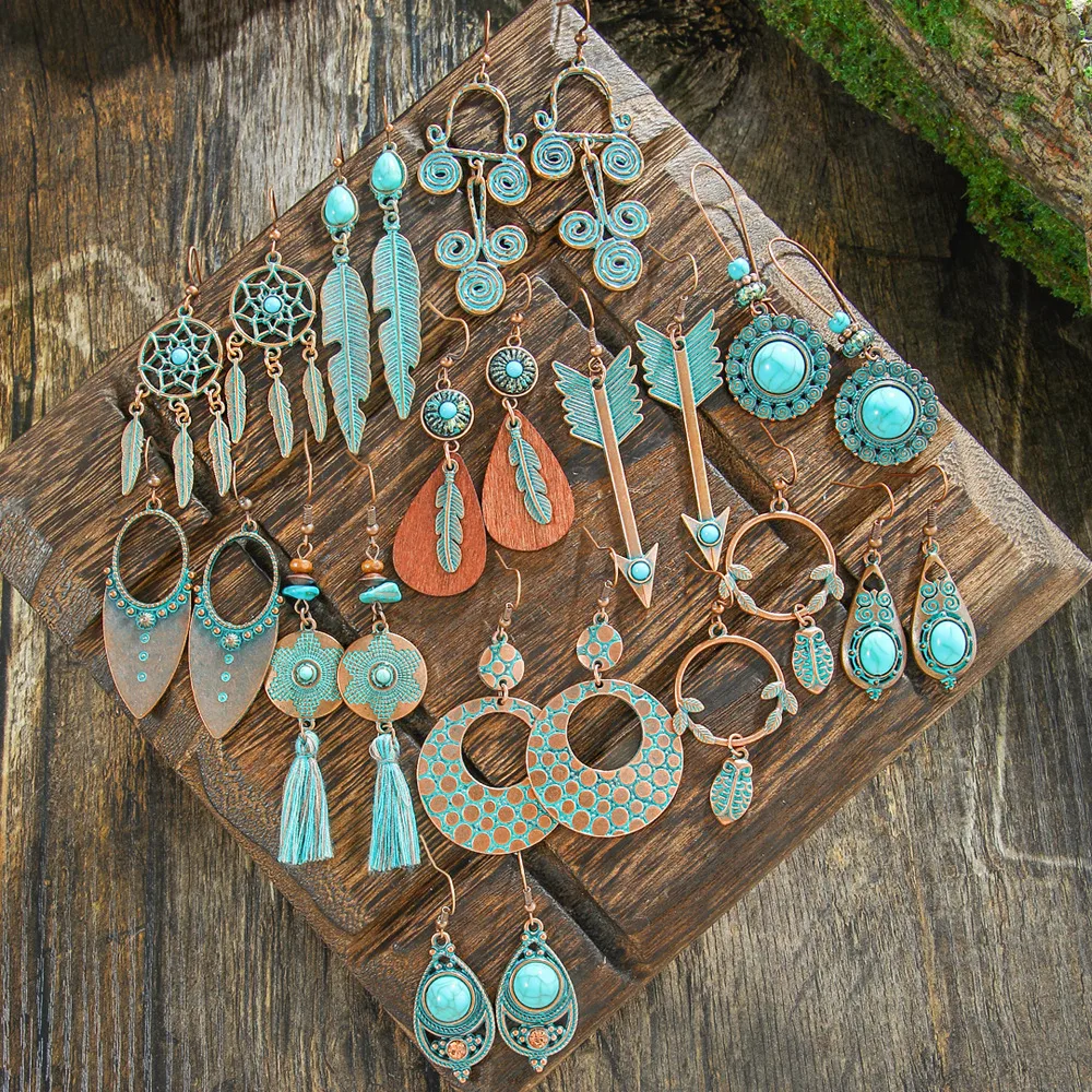 Bohemian Tribe Ethnic Style Vintage Earrings Holiday Trip Shoot Jewelry Earrings Wholesale Design Sense display picture 9