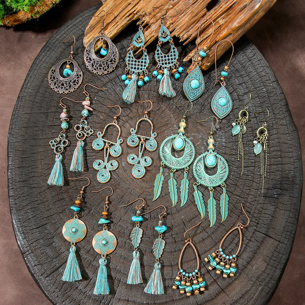 Bohemian Tribe Ethnic Style Vintage Earrings Holiday Trip Shoot Jewelry Earrings Wholesale Design Sense display picture 10
