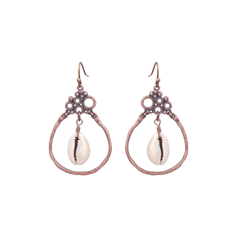 New Bohemian Wooden Bead Handmade Tassel Earrings Elegant Graceful Geometric Circle Ear Rings display picture 19
