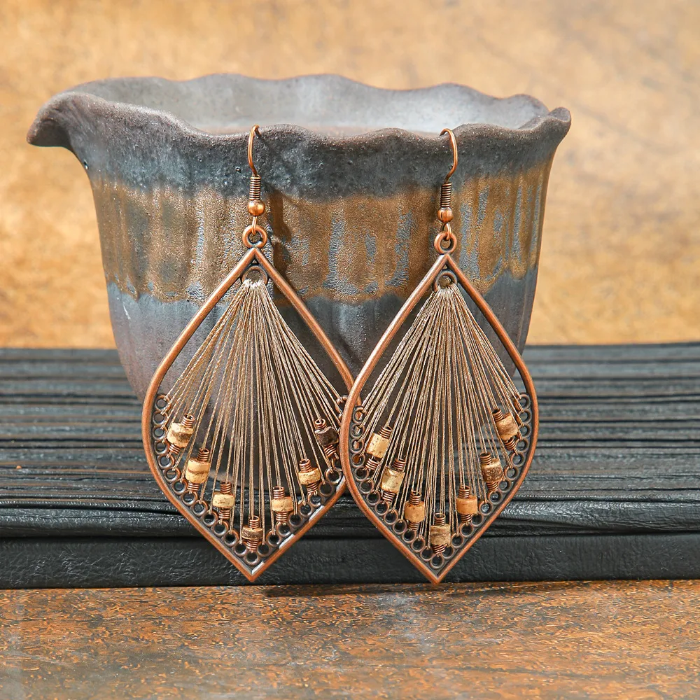 Original Design Retro Ethnic Style Geometric Earrings Yunnan Travel Holiday Style Personality Creative Earrings  Wholesale display picture 12