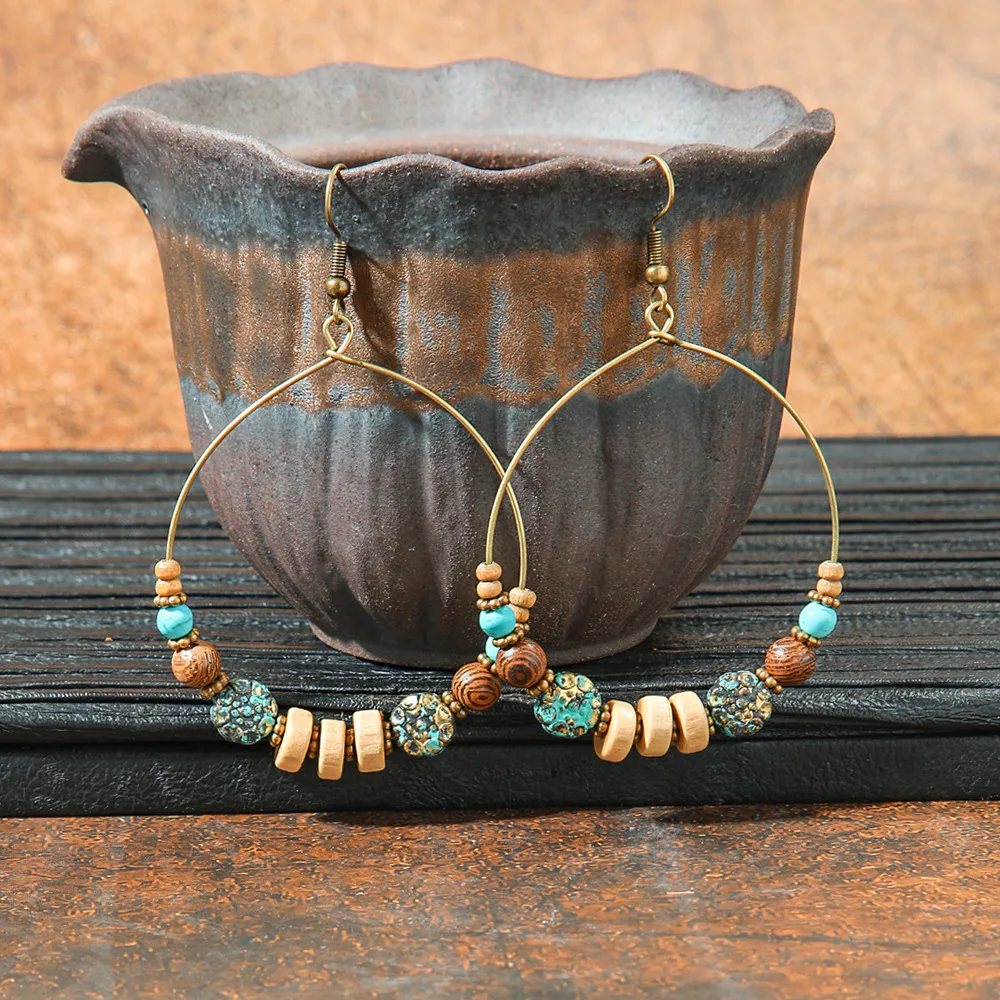 Original Design Retro Ethnic Style Geometric Earrings Yunnan Travel Holiday Style Personality Creative Earrings  Wholesale display picture 15