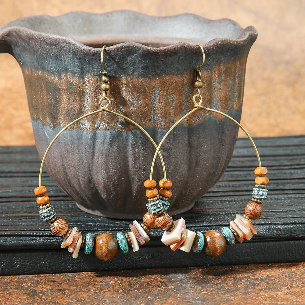 Original Design Retro Ethnic Style Geometric Earrings Yunnan Travel Holiday Style Personality Creative Earrings  Wholesale display picture 16