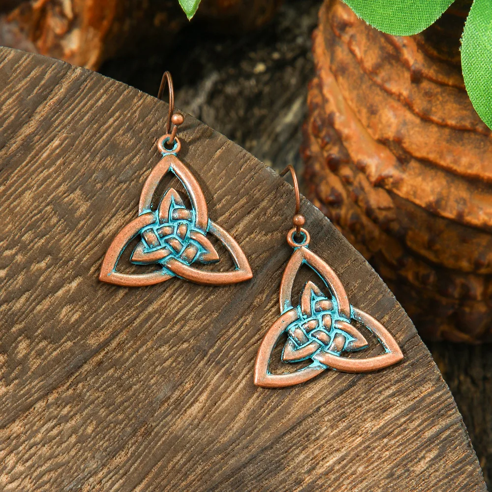 New Hot Sale Simple Personality Ethnic Minority Vacation Style Earrings Vintage Geometric Hollow Delicate Ear Rings Wholesale display picture 13