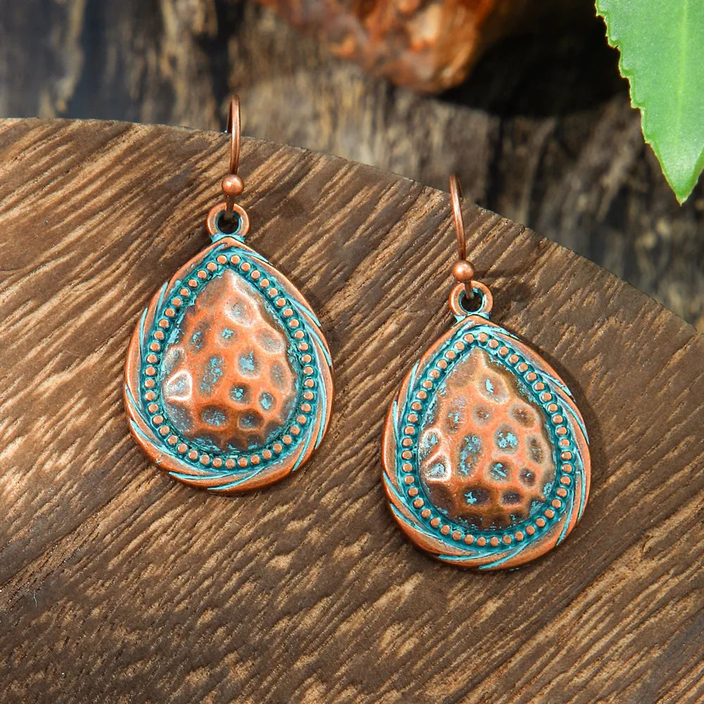 New Hot Sale Simple Personality Ethnic Minority Vacation Style Earrings Vintage Geometric Hollow Delicate Ear Rings Wholesale display picture 14