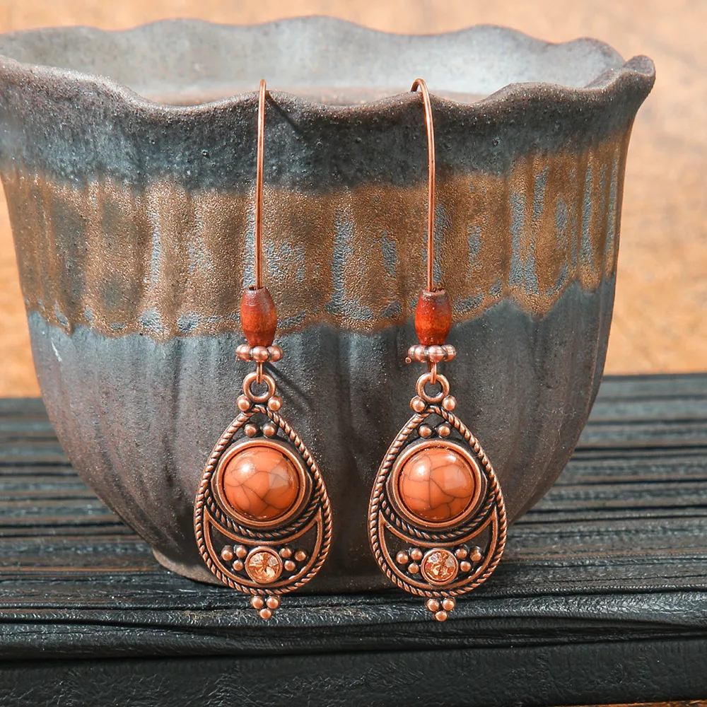 Original Design Retro Ethnic Style Geometric Earrings Yunnan Travel Holiday Style Personality Creative Earrings  Wholesale display picture 18