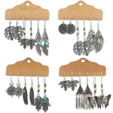 Accessories  Popular 3-Piece Tassel Earrings Bohemian Retro New Earrings Suit Women Wholesale display picture 2