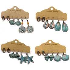 Accesorios Transfronterizos, Pendientes De Borla De 3 Piezas, Estilo Europeo Y Americano, Nuevos Pendientes De Estilo Retro Bohemio Para Mujer, Venta Al Por Mayor display picture 3