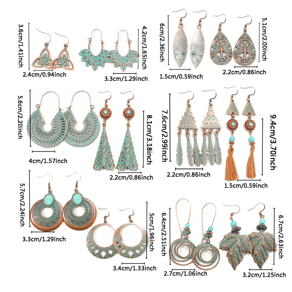 Suit Bohemian Vintage Earrings Ethnic Vacation Style Long Fringe Earrings Super Beautiful Jungle Style Earrings display picture 1