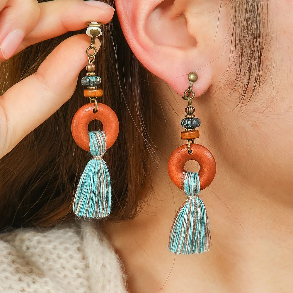 Transfrontalière Vente Chaude Bohème Vacances Style Boucles D'oreilles En Métal Rétro Style Ethnique Boucles D'oreilles À La Main Boucles D'oreilles De Haute Qualité display picture 8