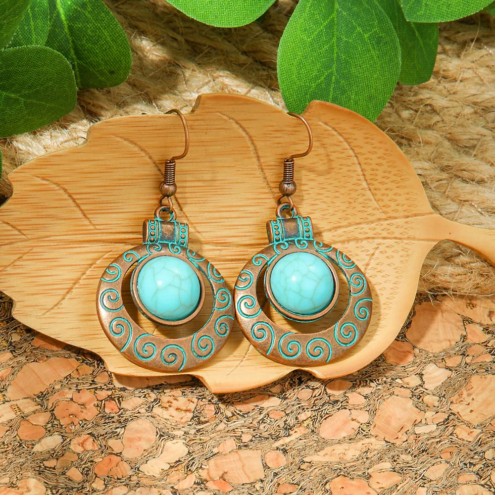 Hot Selling Bohemian Vacation Style Metal Earrings Retro Ethnic Style Handmade Earrings High-Grade Earrings display picture 17