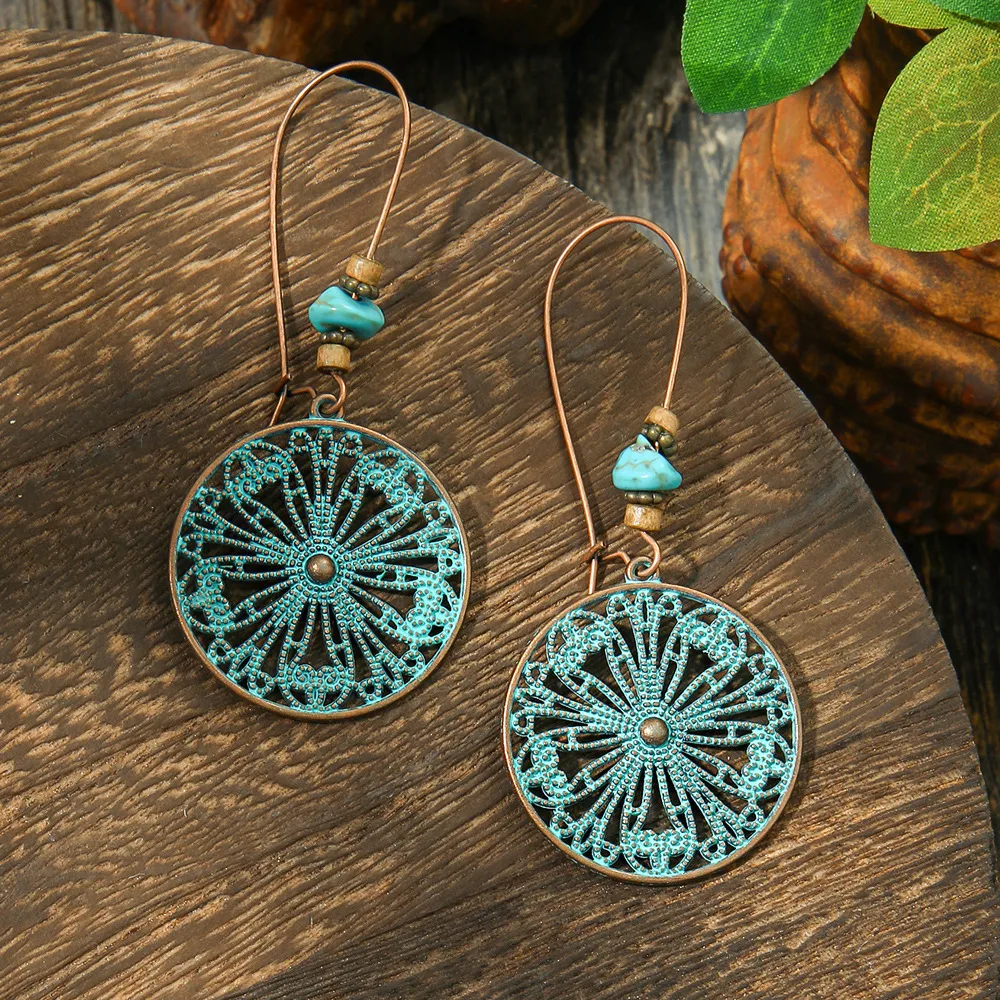 Hot Selling Bohemian Vacation Style Metal Earrings Retro Ethnic Style Handmade Earrings High-Grade Earrings display picture 19
