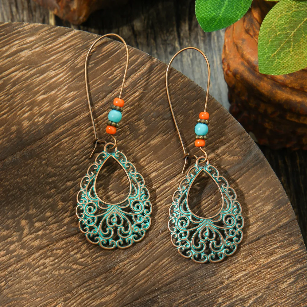 Transfrontalière Vente Chaude Bohème Vacances Style Boucles D'oreilles En Métal Rétro Style Ethnique Boucles D'oreilles À La Main Boucles D'oreilles De Haute Qualité display picture 23
