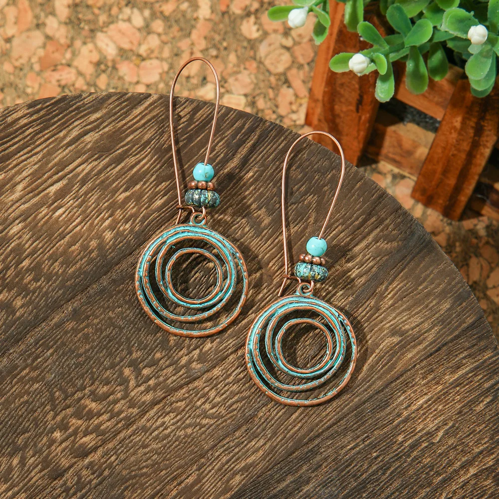 Hot Selling Bohemian Vacation Style Metal Earrings Retro Ethnic Style Handmade Earrings High-Grade Earrings display picture 25