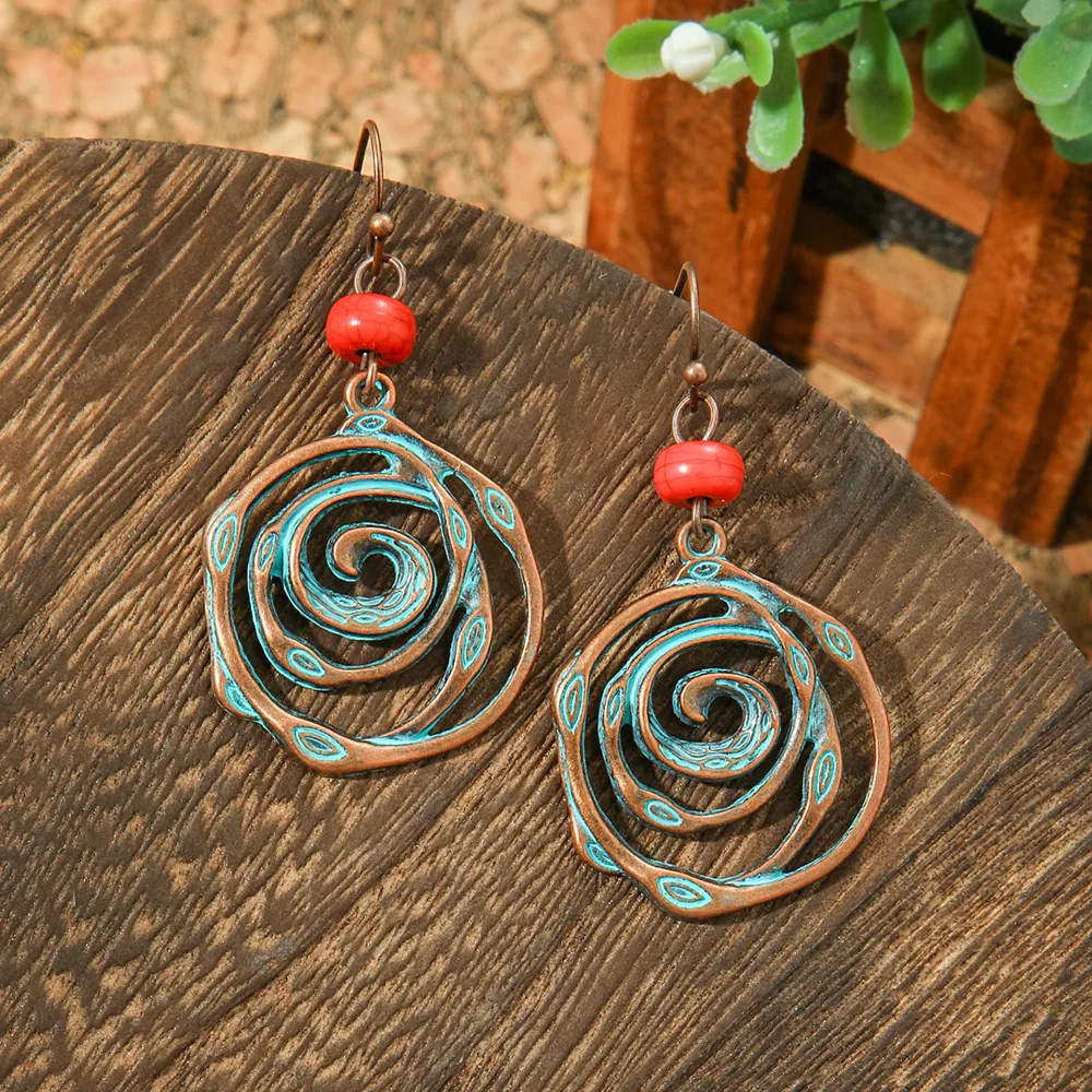 Transfrontalière Vente Chaude Bohème Vacances Style Boucles D'oreilles En Métal Rétro Style Ethnique Boucles D'oreilles À La Main Boucles D'oreilles De Haute Qualité display picture 27
