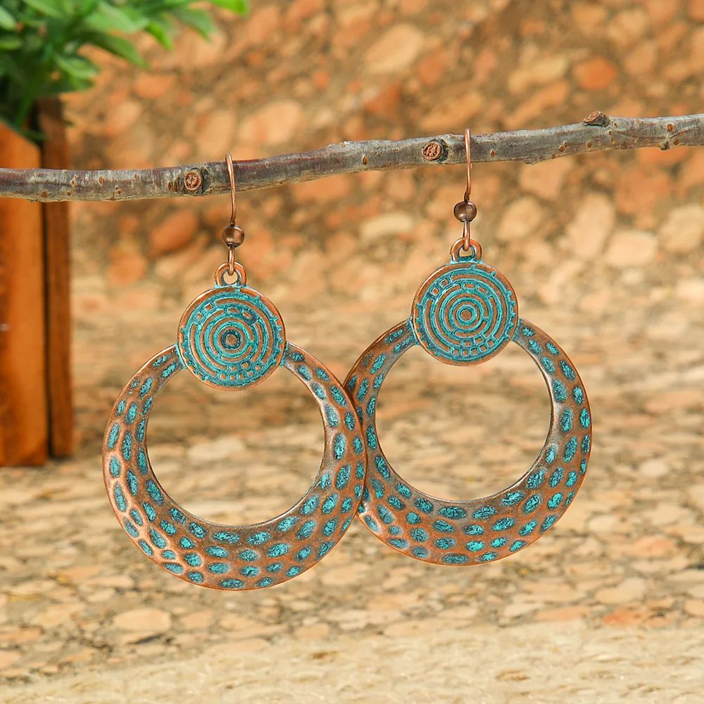 Hot Selling Bohemian Vacation Style Metal Earrings Retro Ethnic Style Handmade Earrings High-Grade Earrings display picture 30