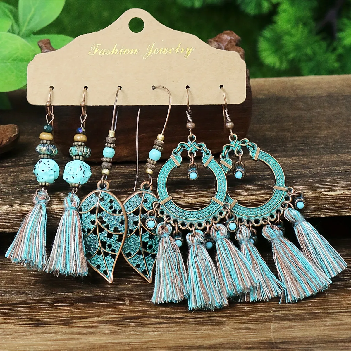 New Wholesale Hot Sale Retro Ethnic Style Earrings Combination Suit Geometric Circle Chain Ear Rings display picture 4