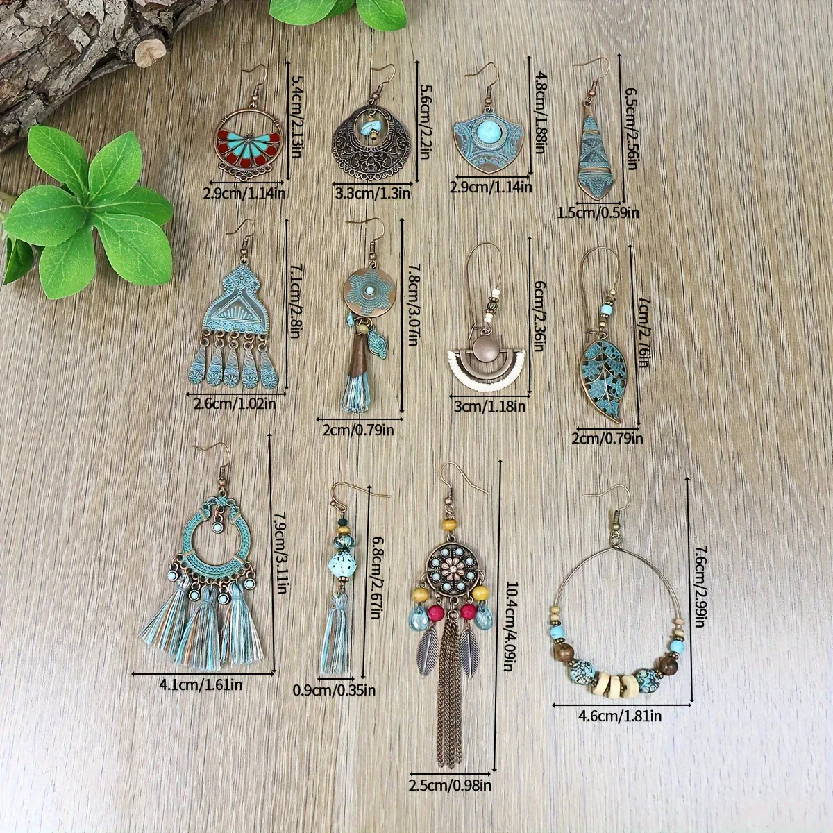 New Wholesale Hot Sale Retro Ethnic Style Earrings Combination Suit Geometric Circle Chain Ear Rings display picture 1