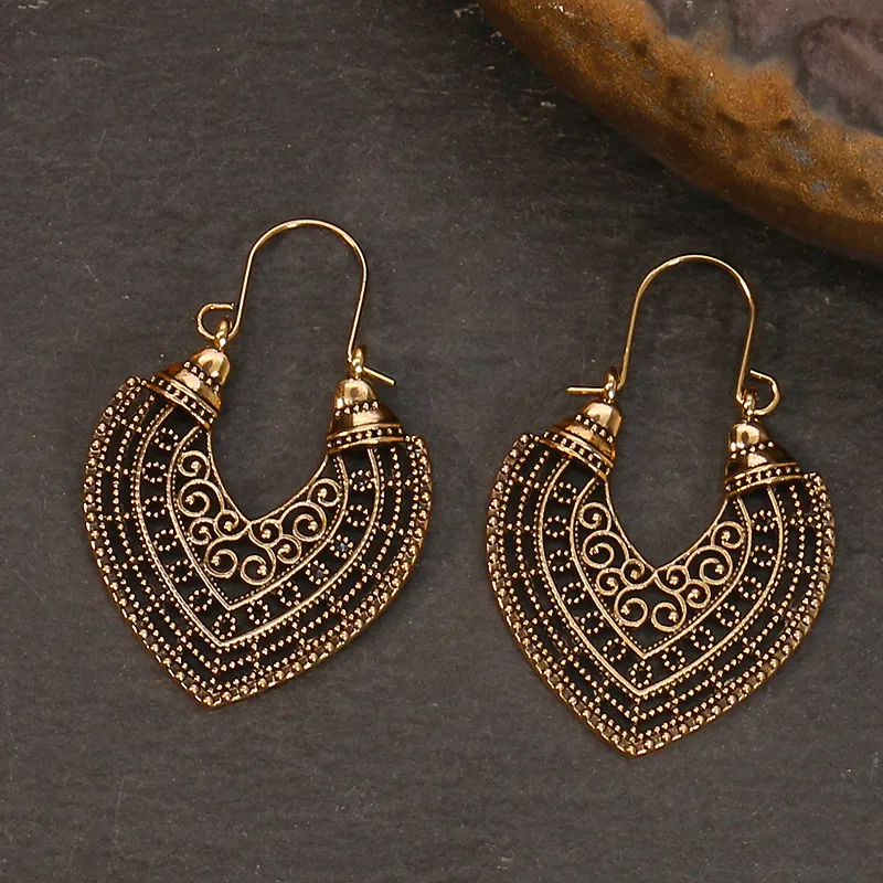 Hot  Bohemian Turquoise Earrings  National Style Vintage Earrings Retro display picture 4