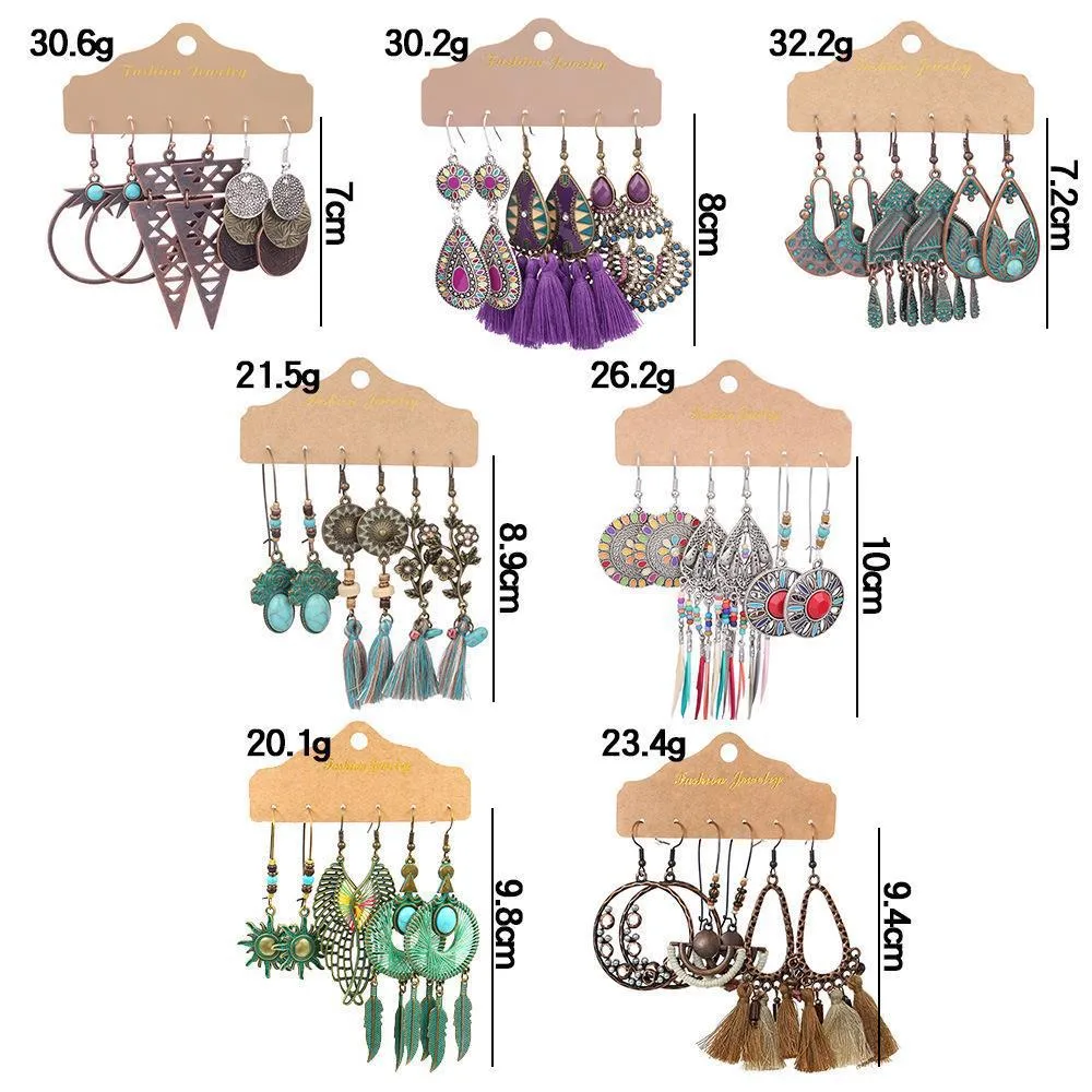 Exaggerated Earrings Vintage Purple Irregular Long Niche Ear Jewelry Tassel  Accessories Ethnic Style display picture 1