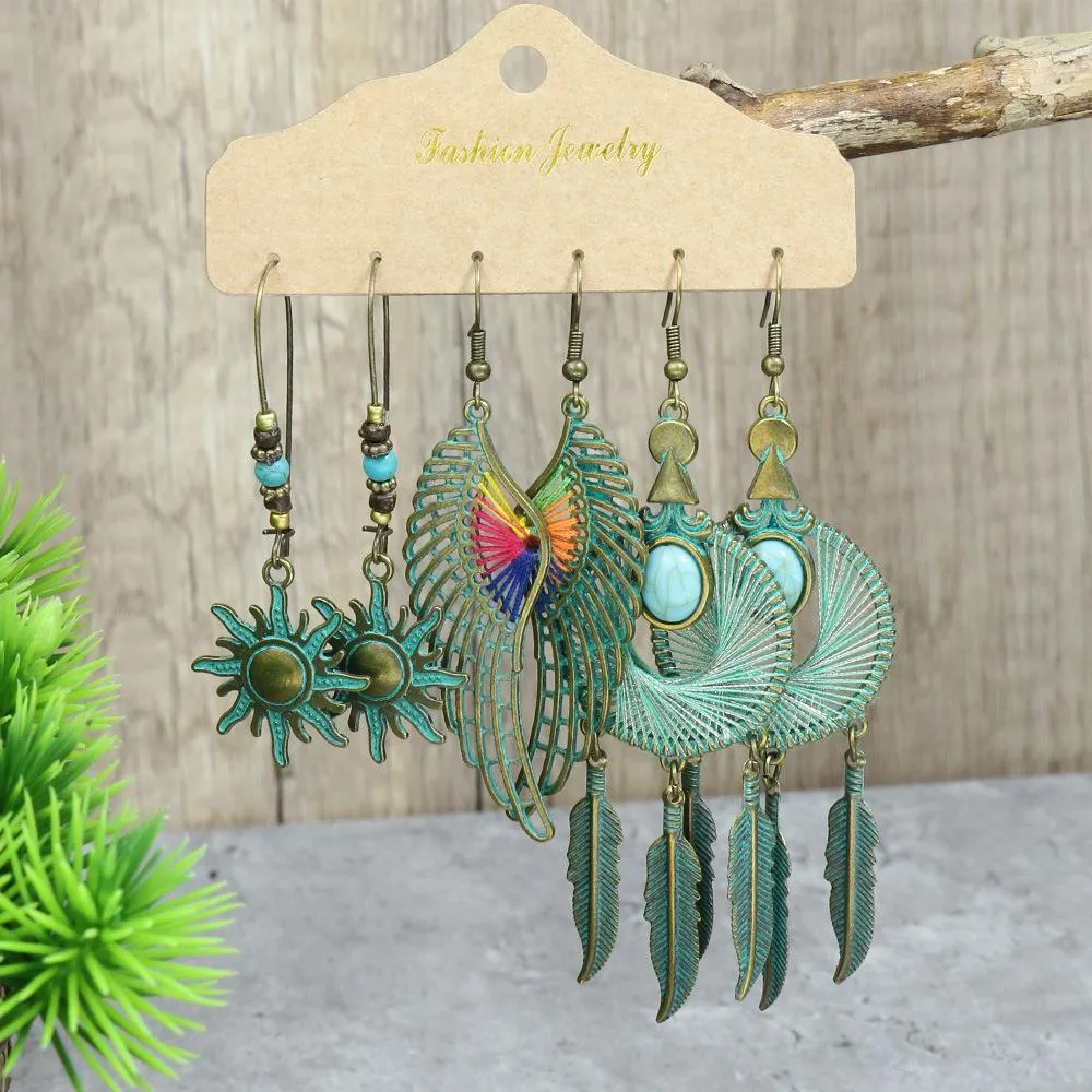 Exaggerated Earrings Vintage Purple Irregular Long Niche Ear Jewelry Tassel  Accessories Ethnic Style display picture 4