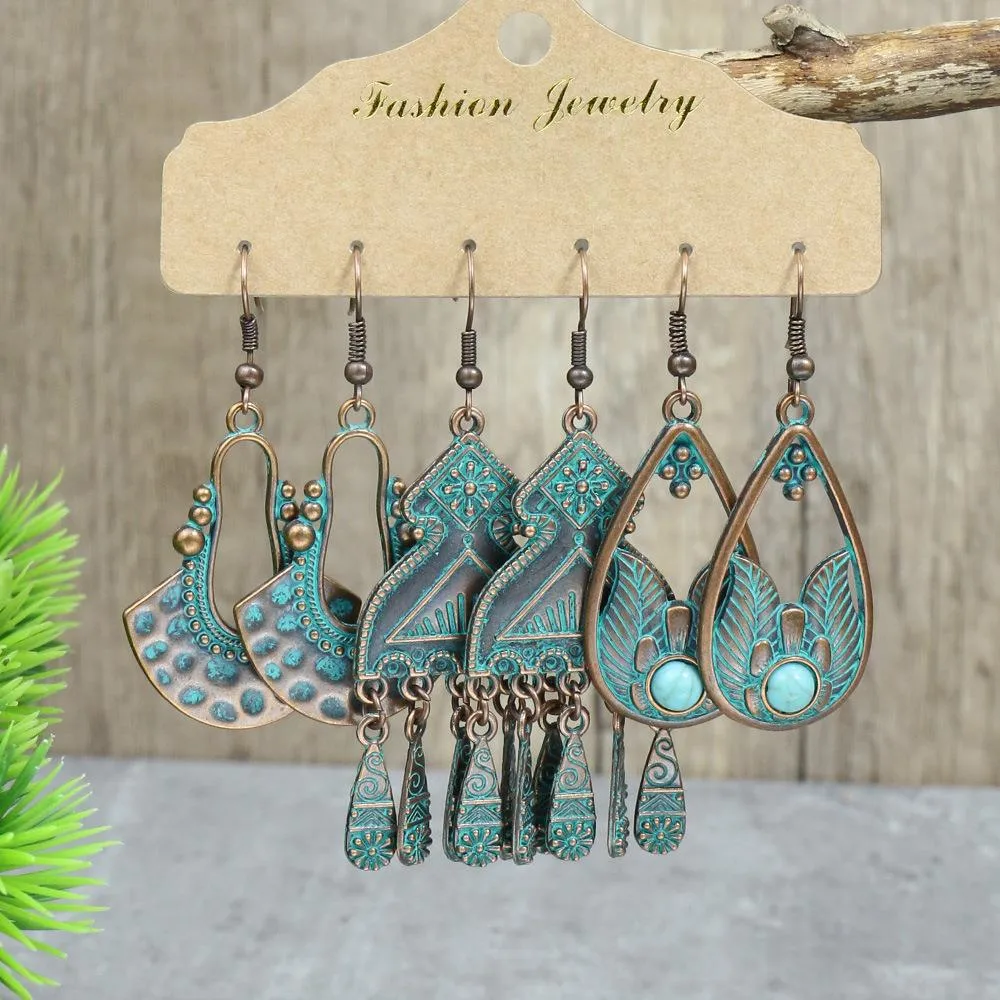 Exaggerated Earrings Vintage Purple Irregular Long Niche Ear Jewelry Tassel  Accessories Ethnic Style display picture 5