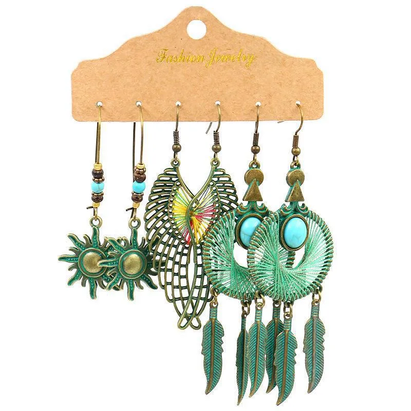 Exaggerated Earrings Vintage Purple Irregular Long Niche Ear Jewelry Tassel  Accessories Ethnic Style display picture 11