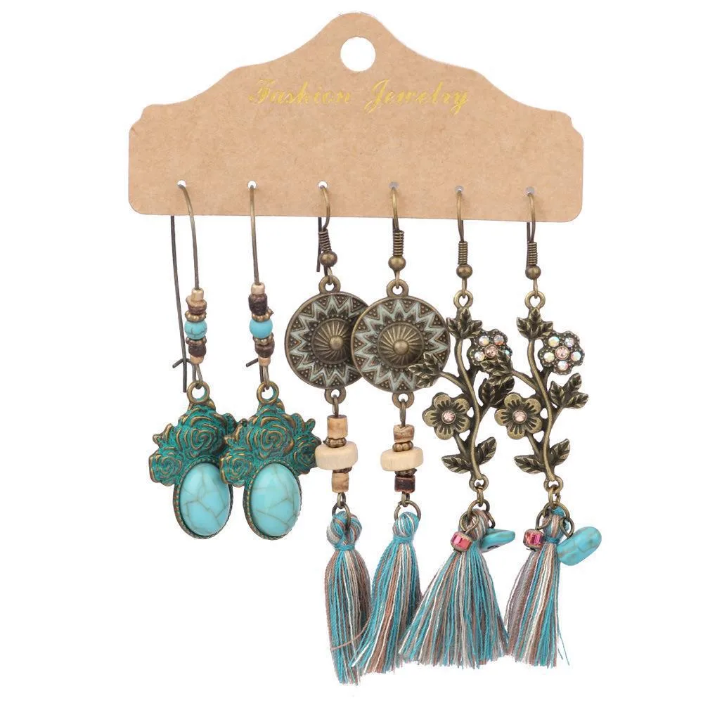 Exaggerated Earrings Vintage Purple Irregular Long Niche Ear Jewelry Tassel  Accessories Ethnic Style display picture 12