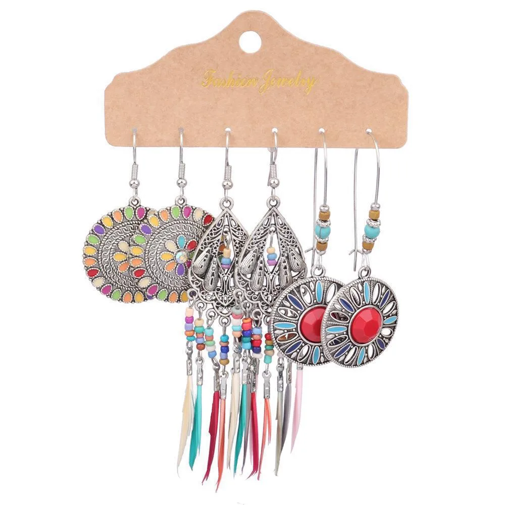Exaggerated Earrings Vintage Purple Irregular Long Niche Ear Jewelry Tassel  Accessories Ethnic Style display picture 16