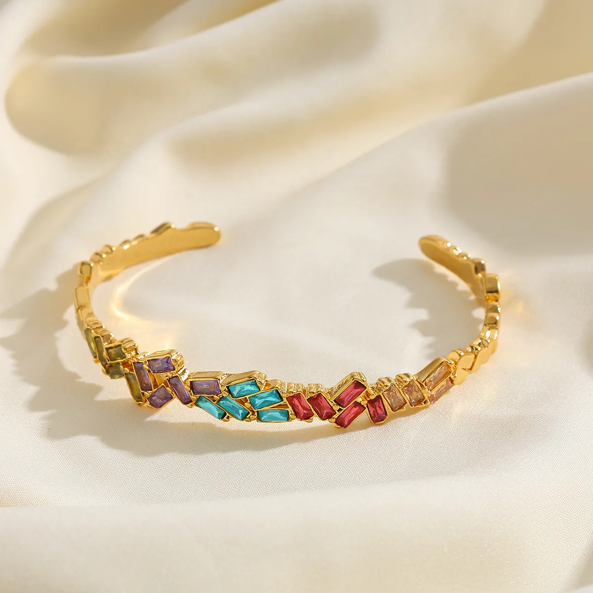 Geometric Fashion Zircon Stainless Steel Bangle Wholesale display picture 12