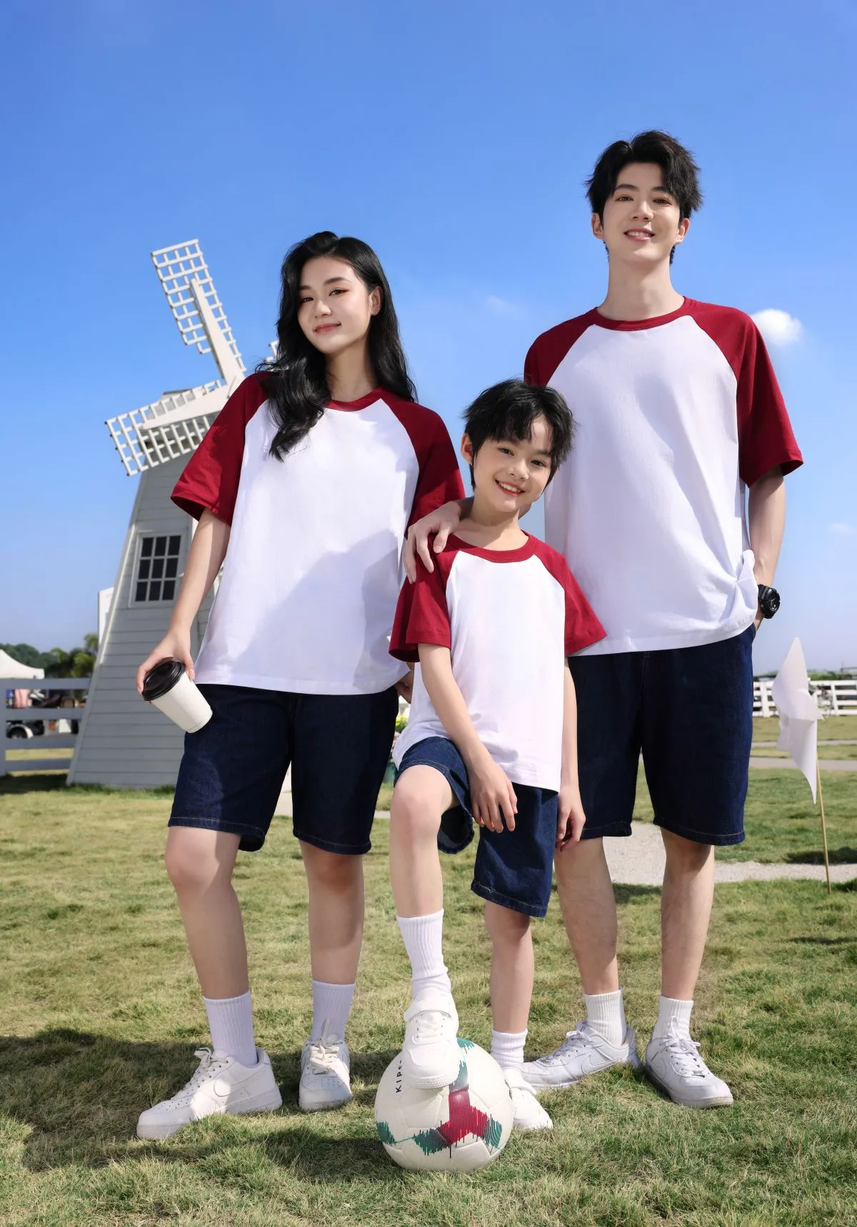 Camiseta Unisex De Algodón Puro 200g Con Inserto De Hombro Manga Corta Para Niños Ropa Familiar Casual Para Actividades Del Día De La Niñez display picture 8