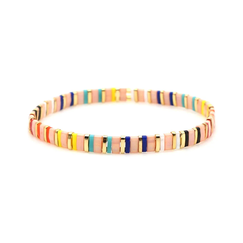 Rainbow Style Fashion Beach Bohemian Bracelet Imported Tila Beaded Jewelry Wholesale display picture 8