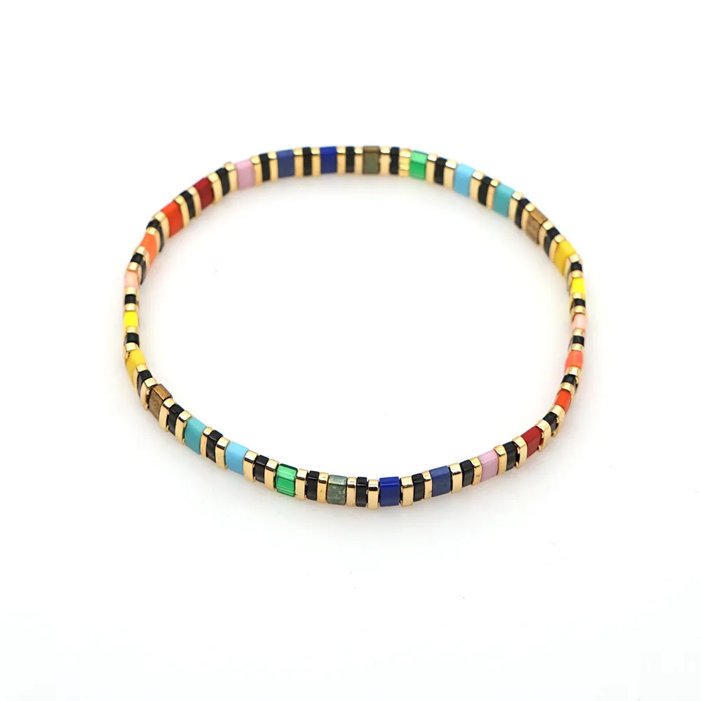 Rainbow Style Fashion Beach Bohemian Bracelet Imported Tila Beaded Jewelry Wholesale display picture 13
