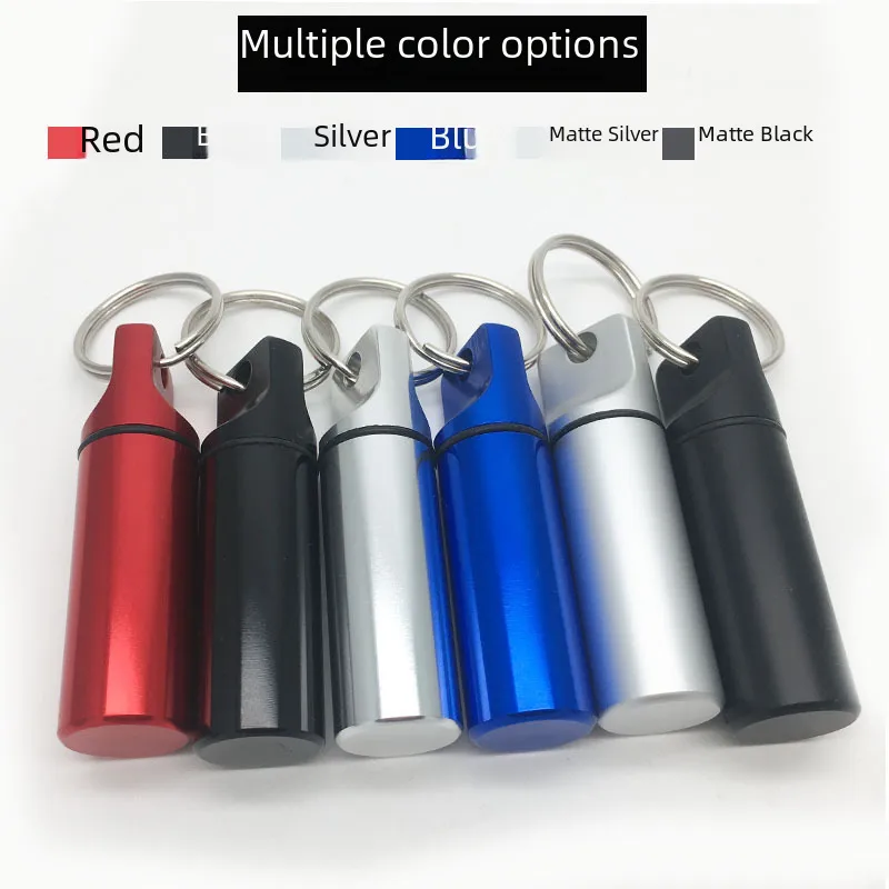 Botella De Almacenamiento De Metal Para Llaves De Cylindre De Medicina Aluminio Impermeable Estilo Redondo Forma Plana Para AU display picture 1