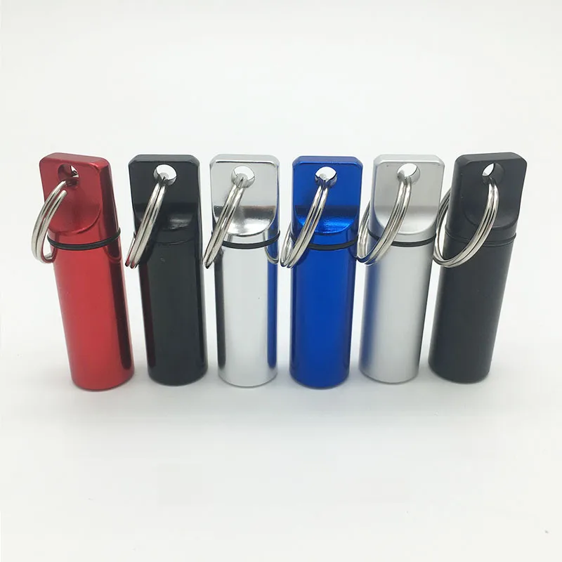 Botella De Almacenamiento De Metal Para Llaves De Cylindre De Medicina Aluminio Impermeable Estilo Redondo Forma Plana Para AU display picture 2